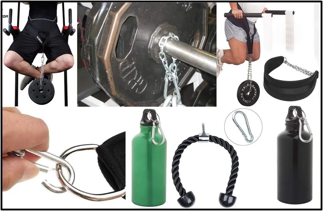 | 50 Pack and 100 Pack | Bulk Heavy Duty Carabiner Snap Clip Hooks |Black, Zinc and Stainless | Contractors, Gyms, Fitness Centers, Business, Industrial