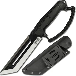 -Fixed Blade Knife - The RIG - Fine Edge Tanto Blade with Black G10 Handle, Full Tang Construction, 550 Paracord D Guard, Kydex Sheath with Multi-Position Clip, Tactical, ET-FIX004BK