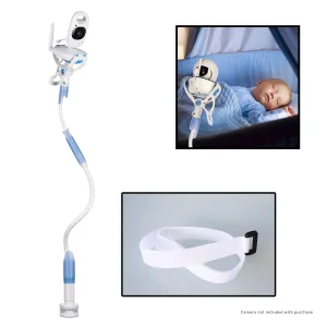 | Universal Baby Monitor Holder with Velcro Strap | Flexible Baby Camera Mount Shelf | No Drilling | A Safer Monitor Stand for Your Baby