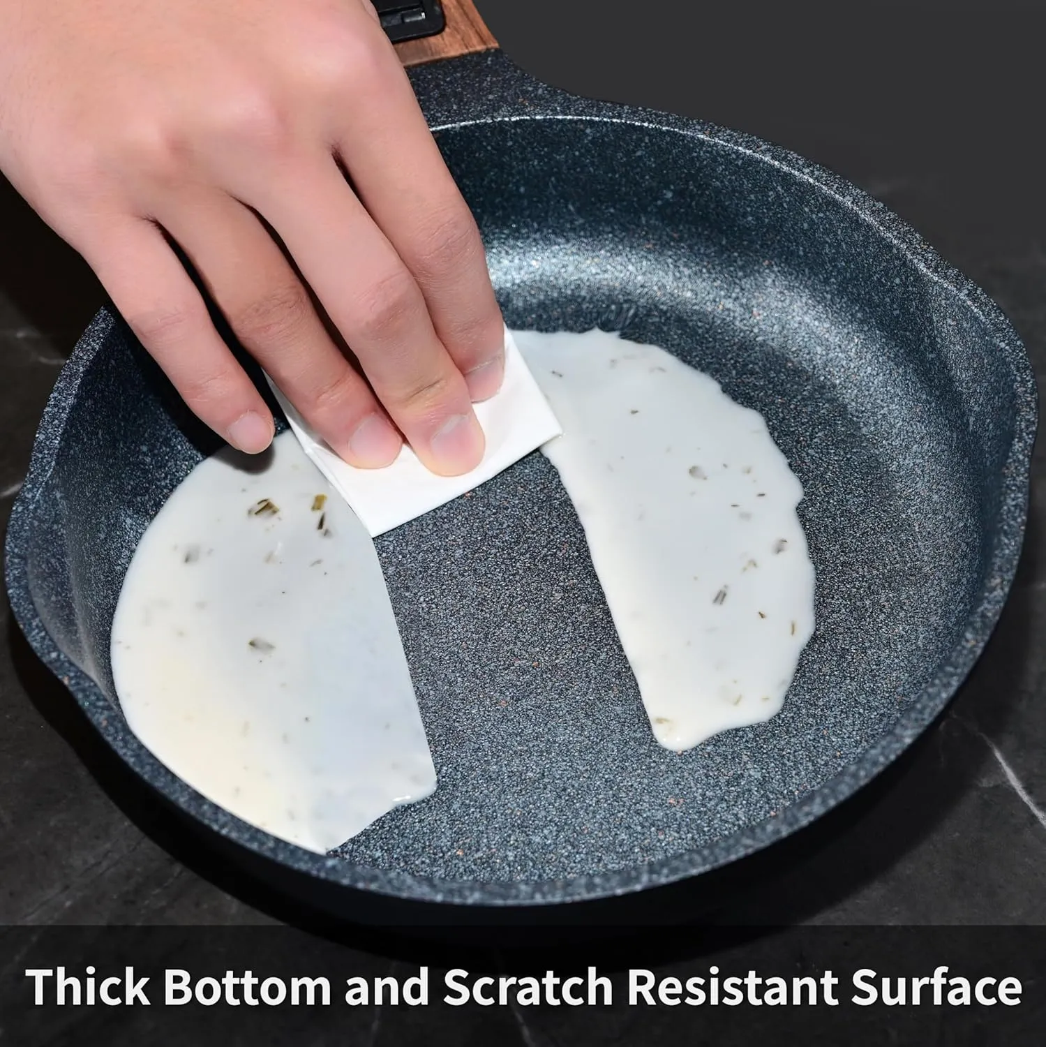 10 Inch Smart Nonstick Frying Pan with Removable Handle,Cast Aluminum and Anti-Scratch Skillet, Compatible with All Stovetops,Dishwasher and Oven Safe
