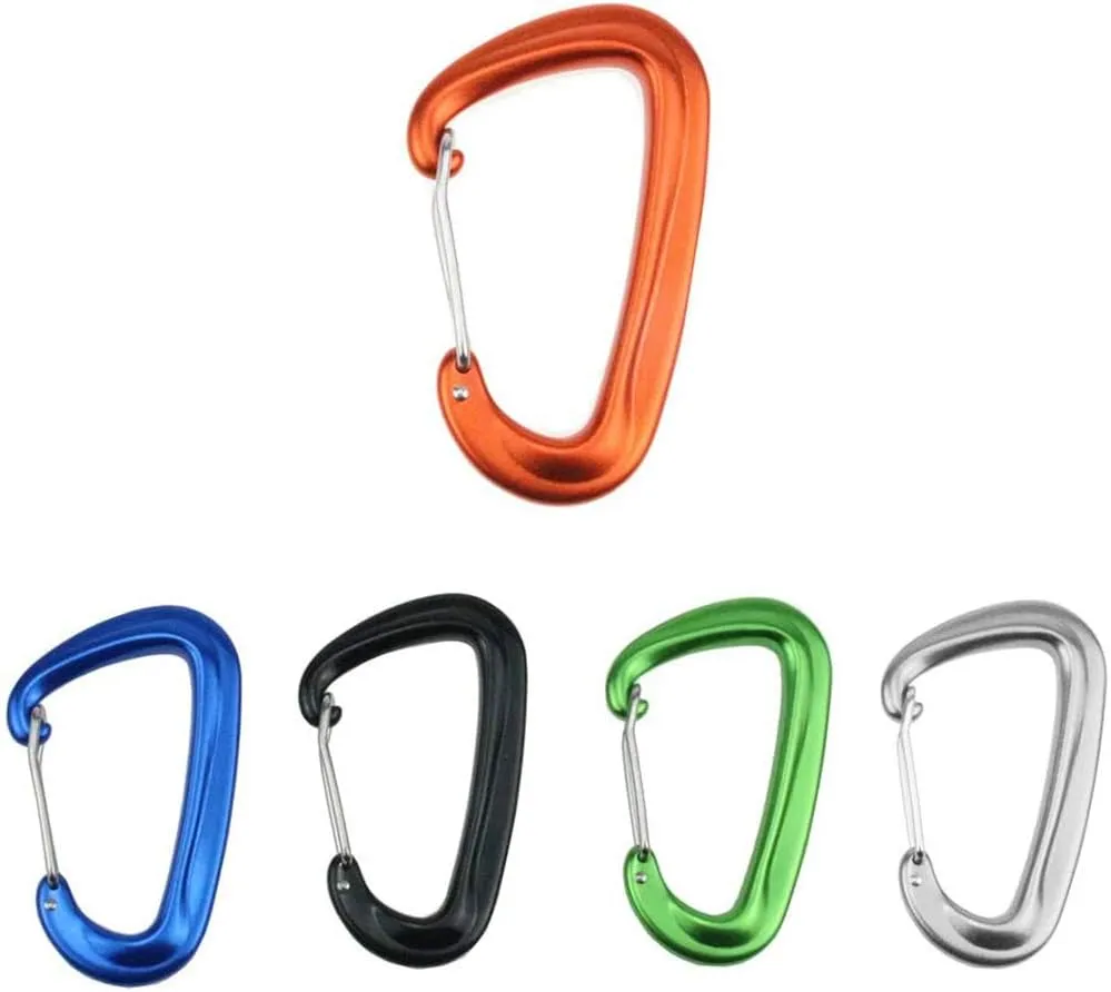 10 PCS D Ring Carabiner Clips,12KN Aluminium Alloy Carabiners Camping