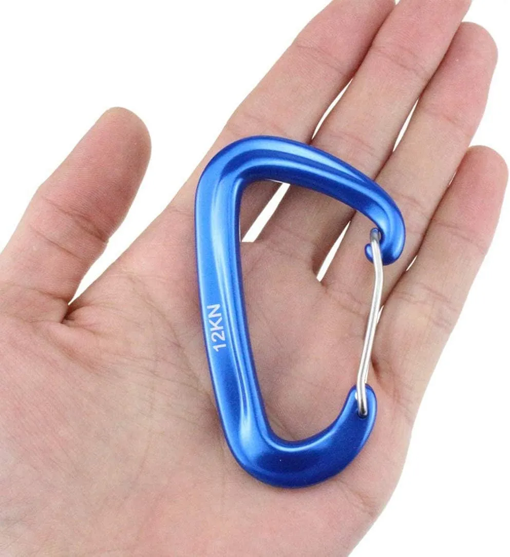 10 PCS D Ring Carabiner Clips,12KN Aluminium Alloy Carabiners Camping
