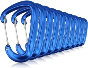 10 PCS D Ring Carabiner Clips,12KN Aluminium Alloy Carabiners Camping