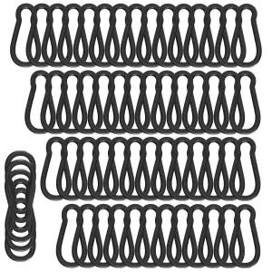 100PCS Black Carabiner Clip, M5 2Inch Spring Snap Hook Quick Link Small Carabiner Clips, 3/16'' Spring Carabiner Link Buckle for Fishing Camping Hammock Dog Leashes-220LBS Holding Capacity.