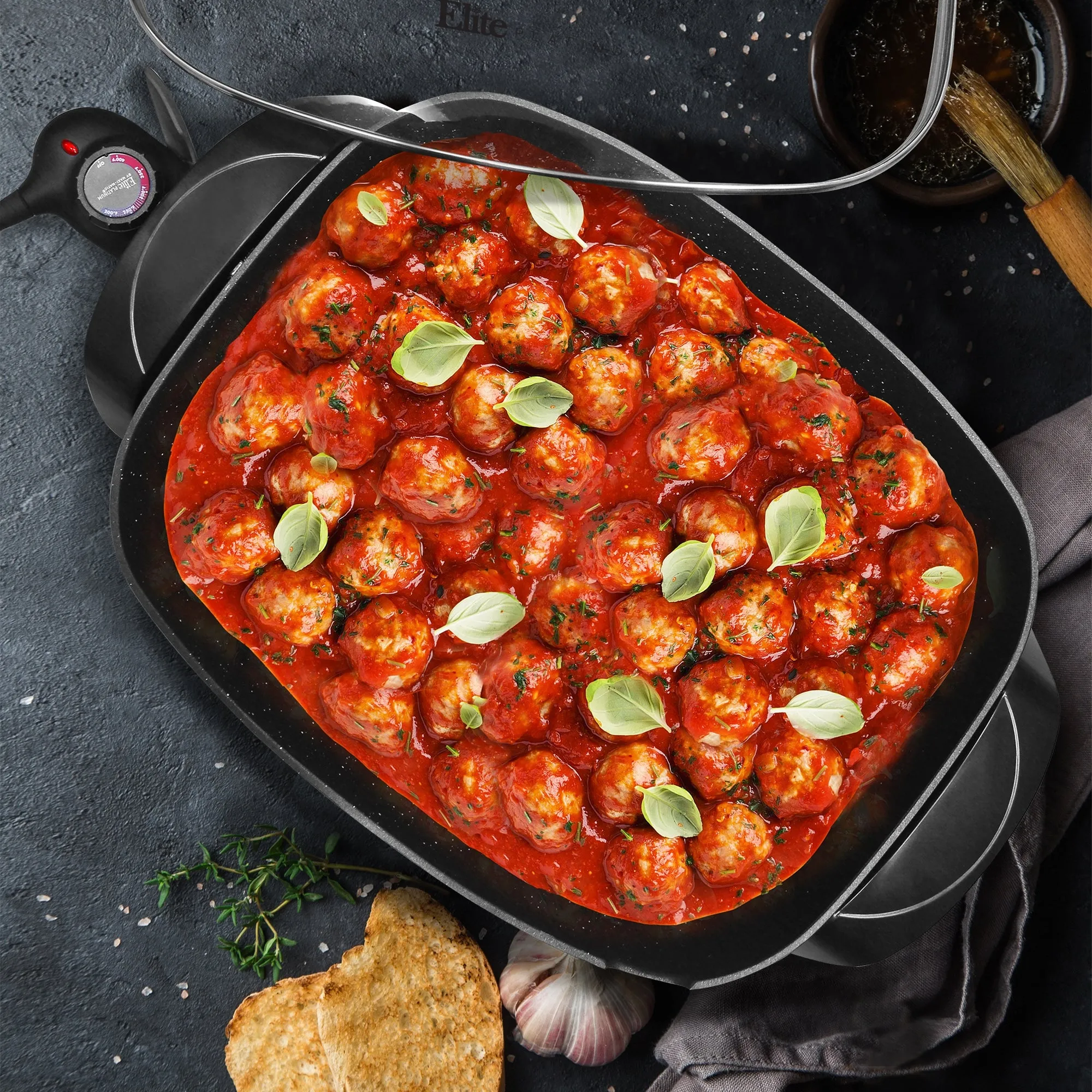 10.5 Qt. Heavy Duty Nonstick Electric Skillet with Glass Lid