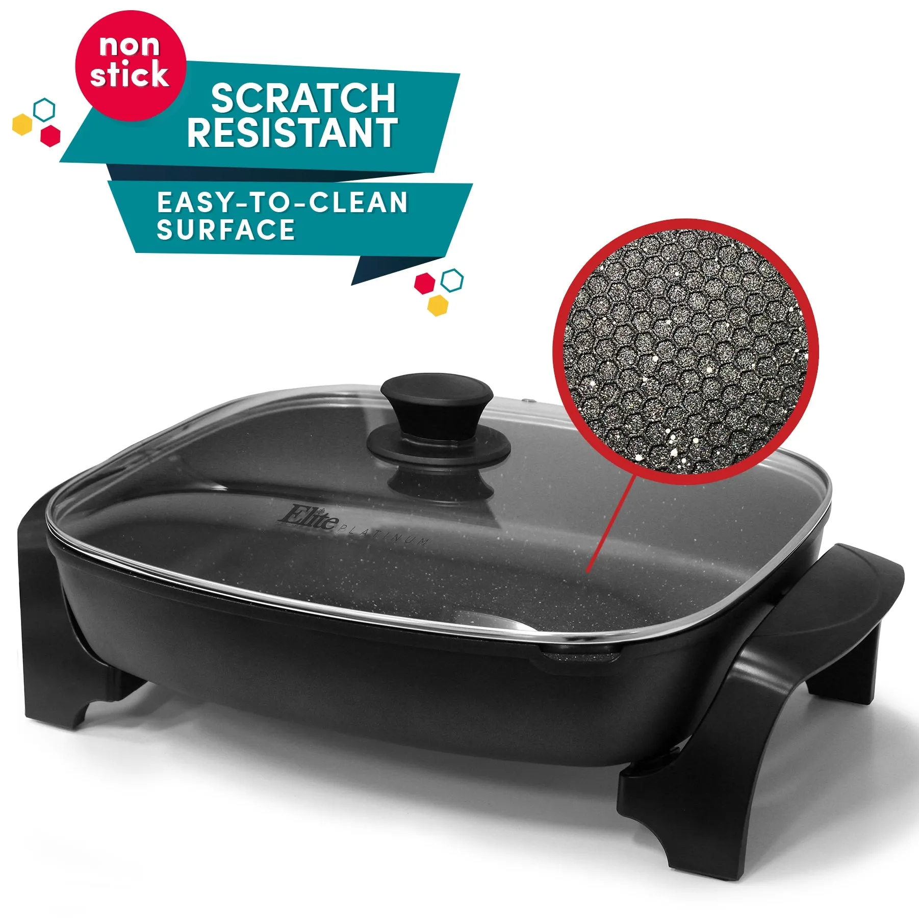 10.5 Qt. Heavy Duty Nonstick Electric Skillet with Glass Lid