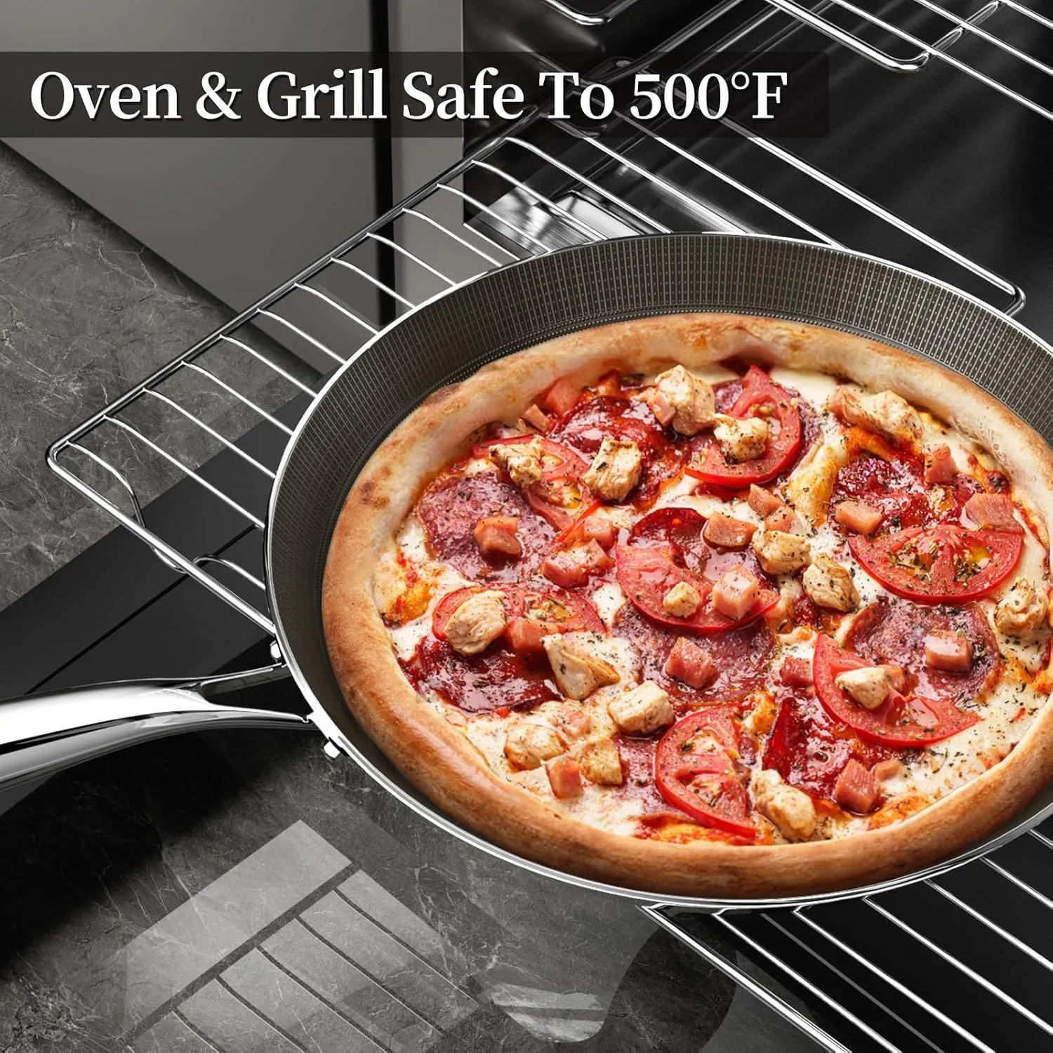 11 Inch Stainless Steel Crepe Pan - Titanium Ceramic Nonstick Crepe Pan, Stainless Steel Pancake Pan, Non Stick Flat Skillet Tawa Dosa Tortilla Griddle Pan, Induction Compatible, PFOA&PFAS Free