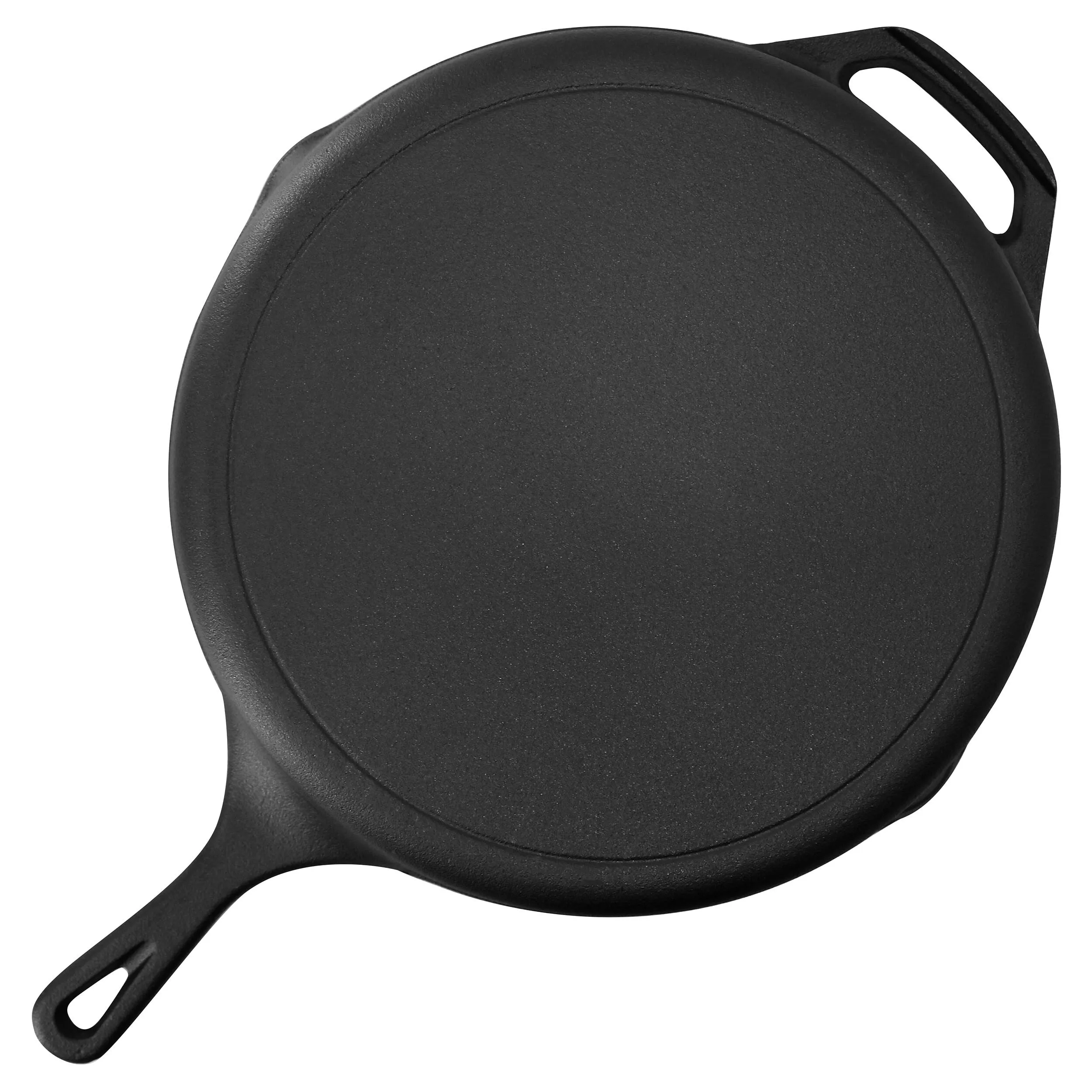 12 Inch Pre-Seasoned Cast Iron Skillet Includes Glass Lid and Silicone Handle Cover