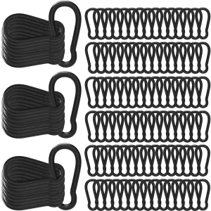 120PCS M5 Carabiner Clips, 2 Inch Heavy Duty Spring Snap Hook, Quick Links Keychain Hook for Outdoor Camping, Swing Hammock, Gym, 200LBS Holding Capacity, Black