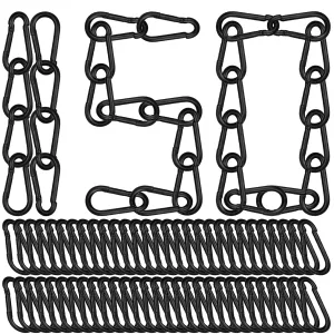 150 PCS M5 Carabiners, 3/16Inch Galvanized Steel Black Quick Link Small Carabiner Clips, 1.97'' Spring Carabiner Link Buckle for Fishing Camping Hammock Dog Leashes-220LBS Holding Capacity