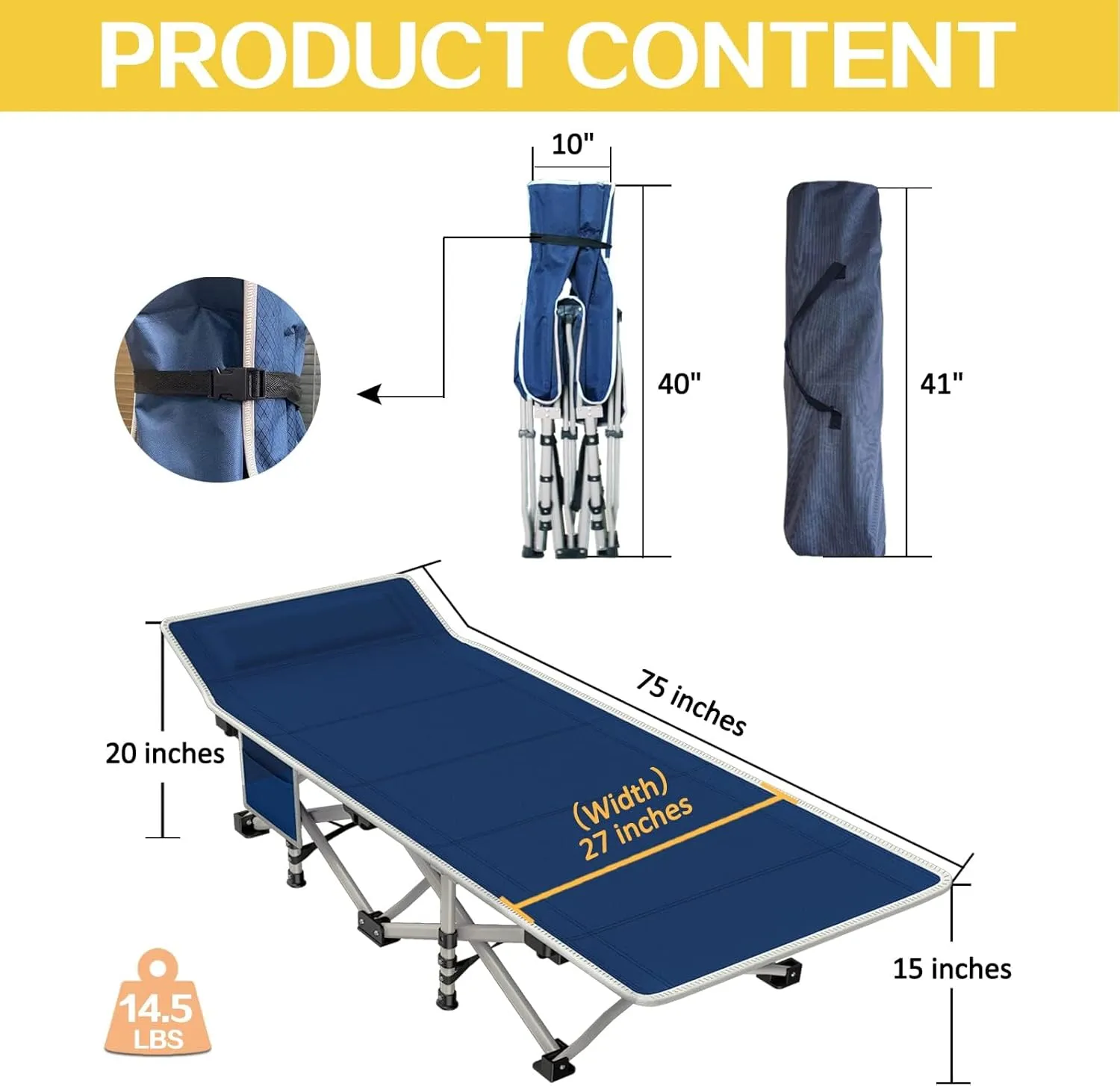 2 Pack Camping Cot with Comfortable Mattress Camping Bed Cots for Sleeping Cot for Adults 2 Person Folding Cot Heavy Duty with Carry Bag for Home Outdoor Indoor