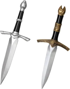 2 Pcs 14.7'' Dagger Medieval Sword Fake PU Foam Dagger Knife,Ren Faire Accessories Swords for Adults Medieval Accessories