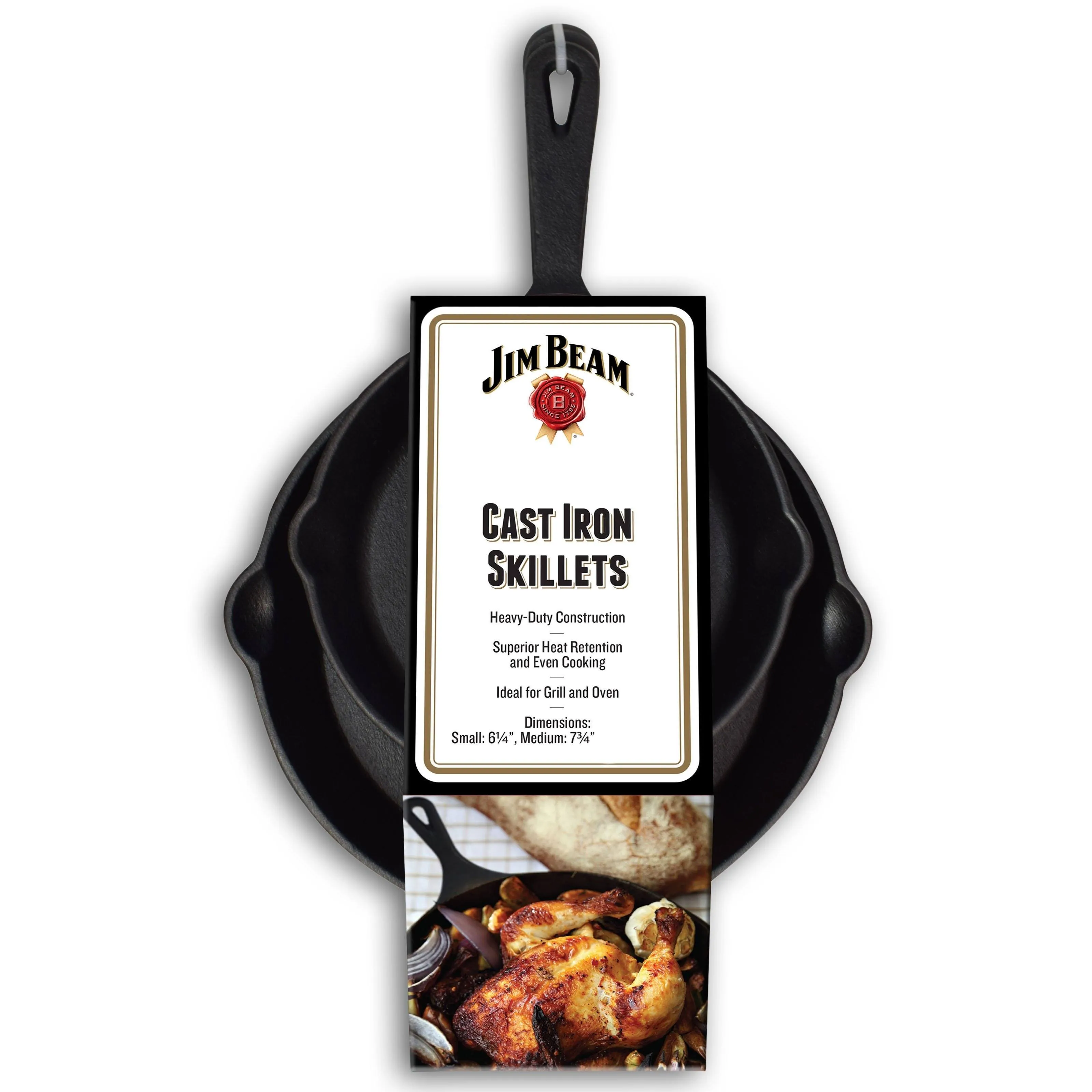 2-Piece: Jim Beam Cast Iron Skillets