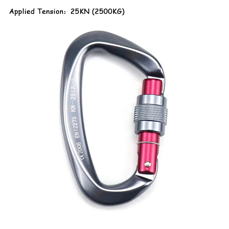 25KN Professional Climbing Carabiner - D-Shape Aviation Aluminum Safety Lock for Outdoor Climbing and Mountaineering