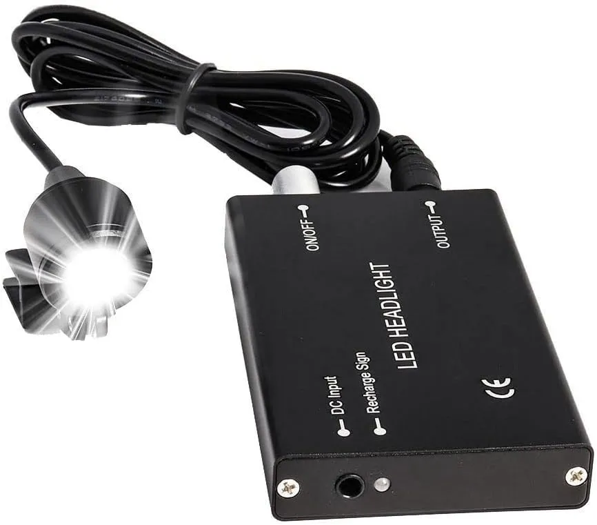 2.5X Loupe Lab Medical Loupe Magnifier Binocular Headlight Dentists Headlamp 3W (Silver)