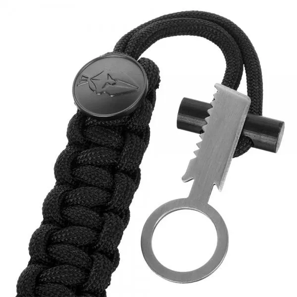 3-in-1 Outdoor Military-Spec Parachute Rope Bracelet - Black