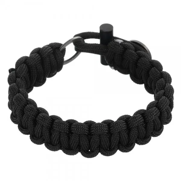 3-in-1 Outdoor Military-Spec Parachute Rope Bracelet - Black