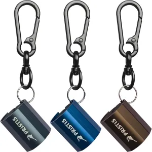 3 Pack Fishing Rod Clips, Wearable Rod Holders with Keychain, Portable Hand-free Stainless-steel Fly Fishing Pole Accessory Tackle with Carabiner, Rustproof Durable Assistant Tool Gear