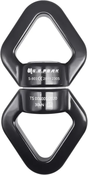 30kN Swing Swivel, CE Certified Safe Swivel Hook, 360°Rotational Device, Silent Hanging Accessory for Tree Swing, Aerial Dance, Swing Spinner Hanger, Rock Climbing, Hanging Hammock,Carabiner