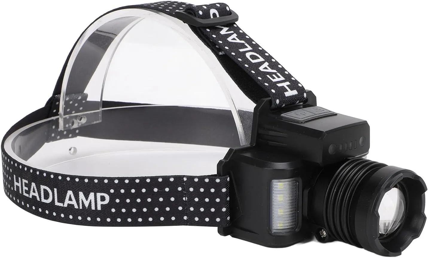 30W LED Headlamp Rechargeable Water Super Bright White LED Zoomable Headlamp with Charging Indicator for Outdoor