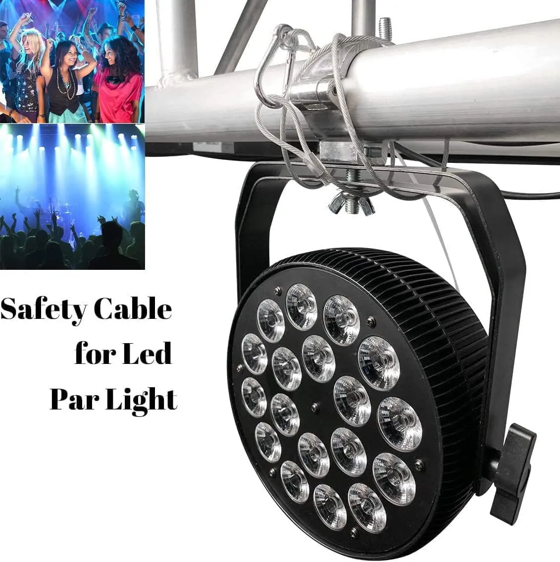 32'' Safety Cables 20 Pack, Czgor Stainless Steel Safety Cables with Carabiner Lock Lighting Fall Prevention Security Cable Safety Rope for DJ Stage Lighting Bicycle Luggage Lock 110lb Load Capacity