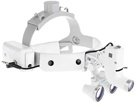 3.5X Headband Binocular Loupes Brightness Spot Ajustable 5W Headlamp DY-106 White