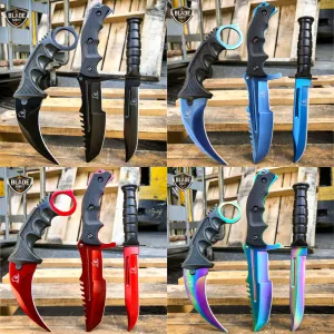 3PC COMBO CSGO Tactical FIXED BLADE Knife Set - Karambit, Huntsman, Combat Knife