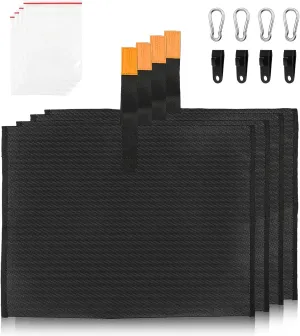 4PCS Extra Large Boat Cover Sand Bags Mooring Kit, Thickened 600D Marine Grade Polyester Canvas, 304 Carabiner with Tarp Clip Accessories, Load Capacity Up to 20 lbs