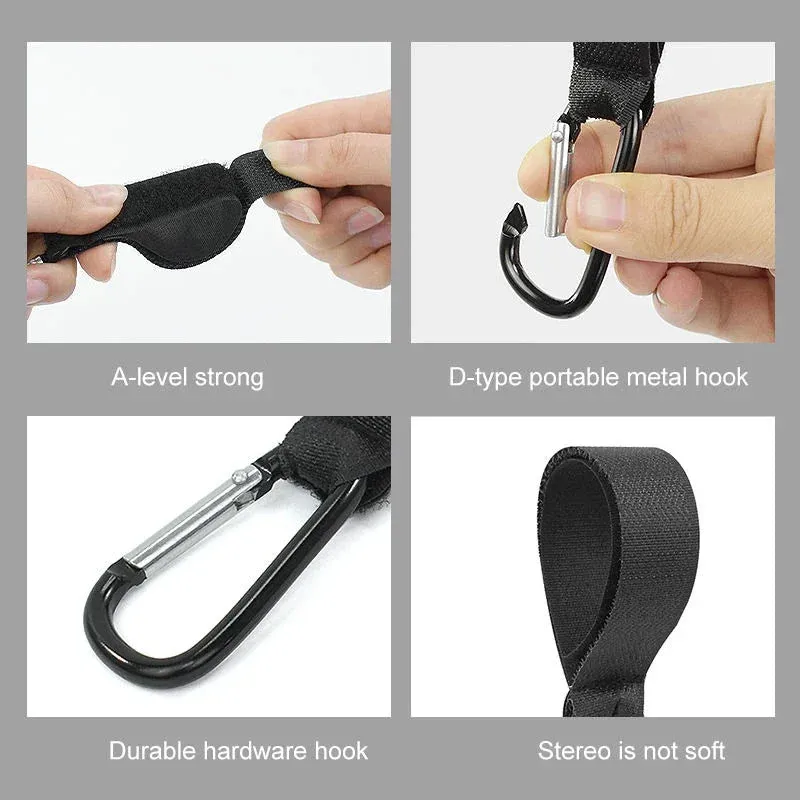 5/2Pcs Baby Stroller Hook Clips – Aluminum Alloy Carabiner, Cart Organizer, Diaper Bag, Shopping Pram Hook Hanger, Stroller Accessories