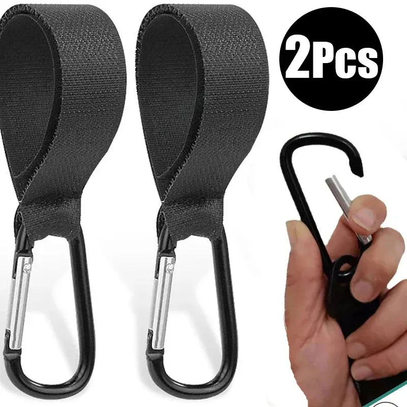 5/2Pcs Baby Stroller Hook Clips – Aluminum Alloy Carabiner, Cart Organizer, Diaper Bag, Shopping Pram Hook Hanger, Stroller Accessories