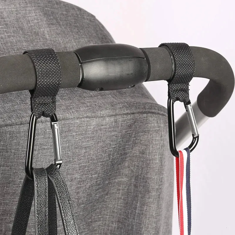 5/2Pcs Baby Stroller Hook Clips – Aluminum Alloy Carabiner, Cart Organizer, Diaper Bag, Shopping Pram Hook Hanger, Stroller Accessories