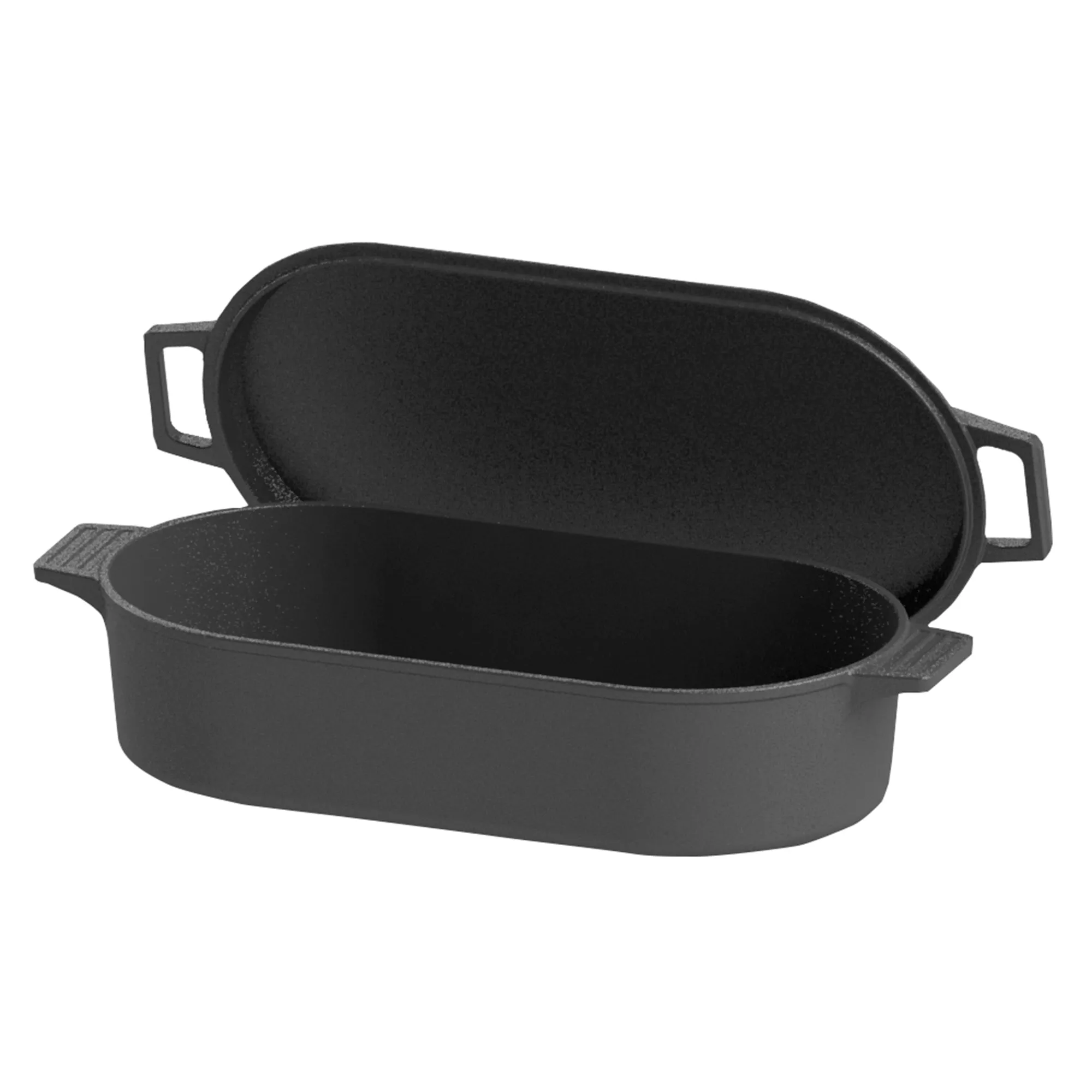 6-qt Cast Iron Oval Fryer with Griddle Lid