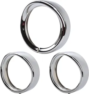 7 Inch Harley Chrome Visor Style Headlamp Trim Rings, 4.5 Inch Auxiliary Passing Lights for FLHR Road King 1994-2013, FLD 2012-2016, Touring 83-13, Trike2008-2013, FL Softail 1986-2017