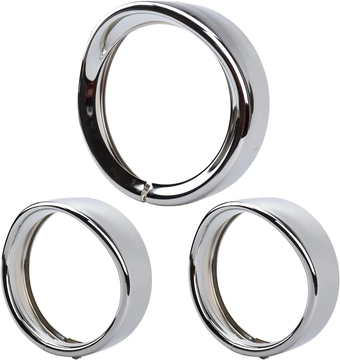 7 Inch Harley Chrome Visor Style Headlamp Trim Rings, 4.5 Inch Auxiliary Passing Lights for FLHR Road King 1994-2013, FLD 2012-2016, Touring 83-13, Trike2008-2013, FL Softail 1986-2017
