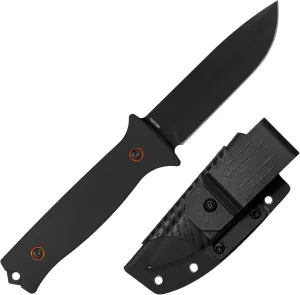 704 Gear Baron Fixed Blade Knife | 4.5 inch 14C28N Steel Full Tang Blade, Textured G10 Handle, and Kydex Sheath with Carrying Clip | Black