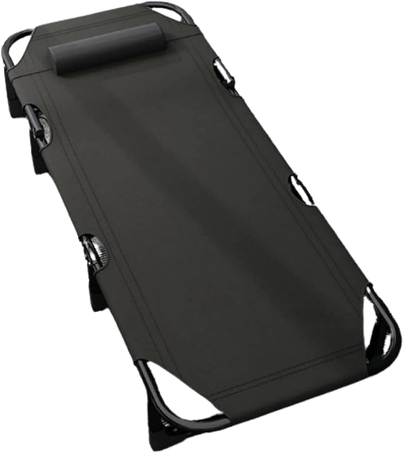 75CM Extra Wide Camping Cot, Adjustable 4-Position Adults Folding Bed with Pillow, Lightweight Portable Tent Cot, Black