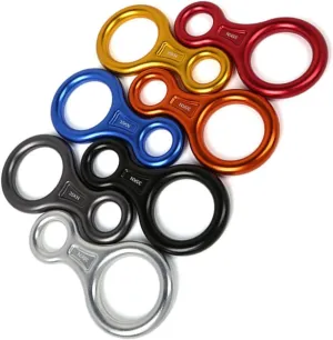8-Ring Rappelling System by High Strength Aluminum Gear for Mountain Climbing Belaying Random