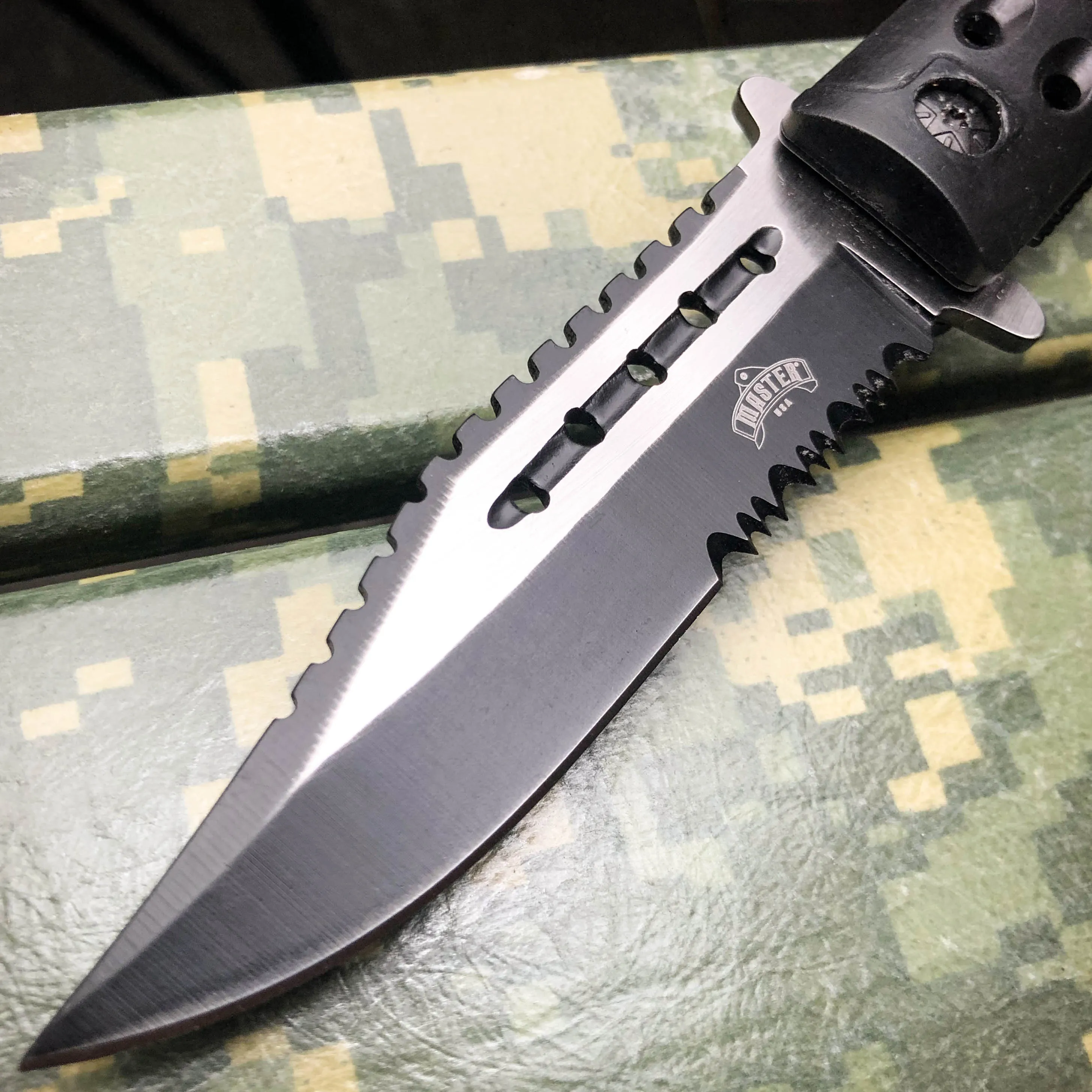 8.5" BLACK SPRING OPEN ASSISTED TACTICAL FOLDING RESCUE POCKET KNIFE Blade NEW