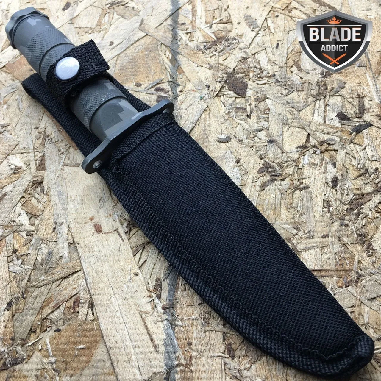 8.5" Military Camo Tactical Fishing Hunting Knife Survival Kit Blade w/ Sheath