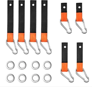 8PCS Soft Loops Jet Ski Accessories,Boat Ropes for Docking with Loop,Quick & Secure Anchor Points for Jet ski Anchor,Boat Accessories,Fender Bumper Connection PWC Accessories,8PCS Carabiner