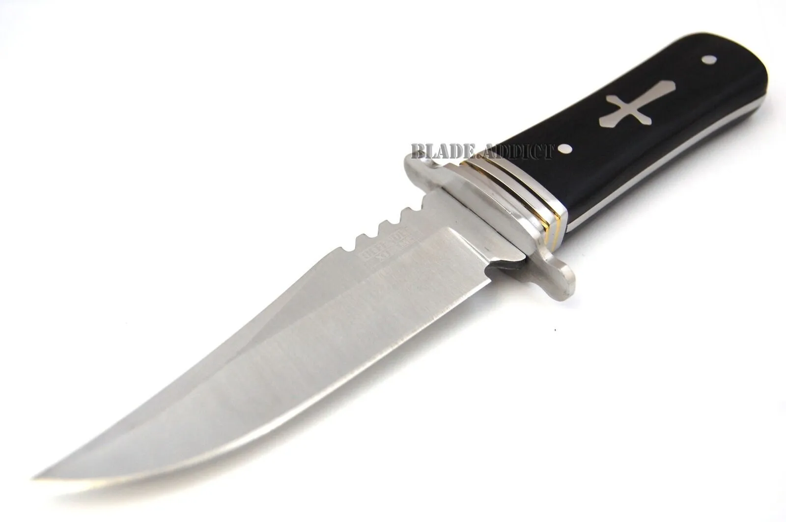 8" STAINLESS STEEL CELTIC CROSS HUNTING KNIFE WOOD HANDLE Gothic