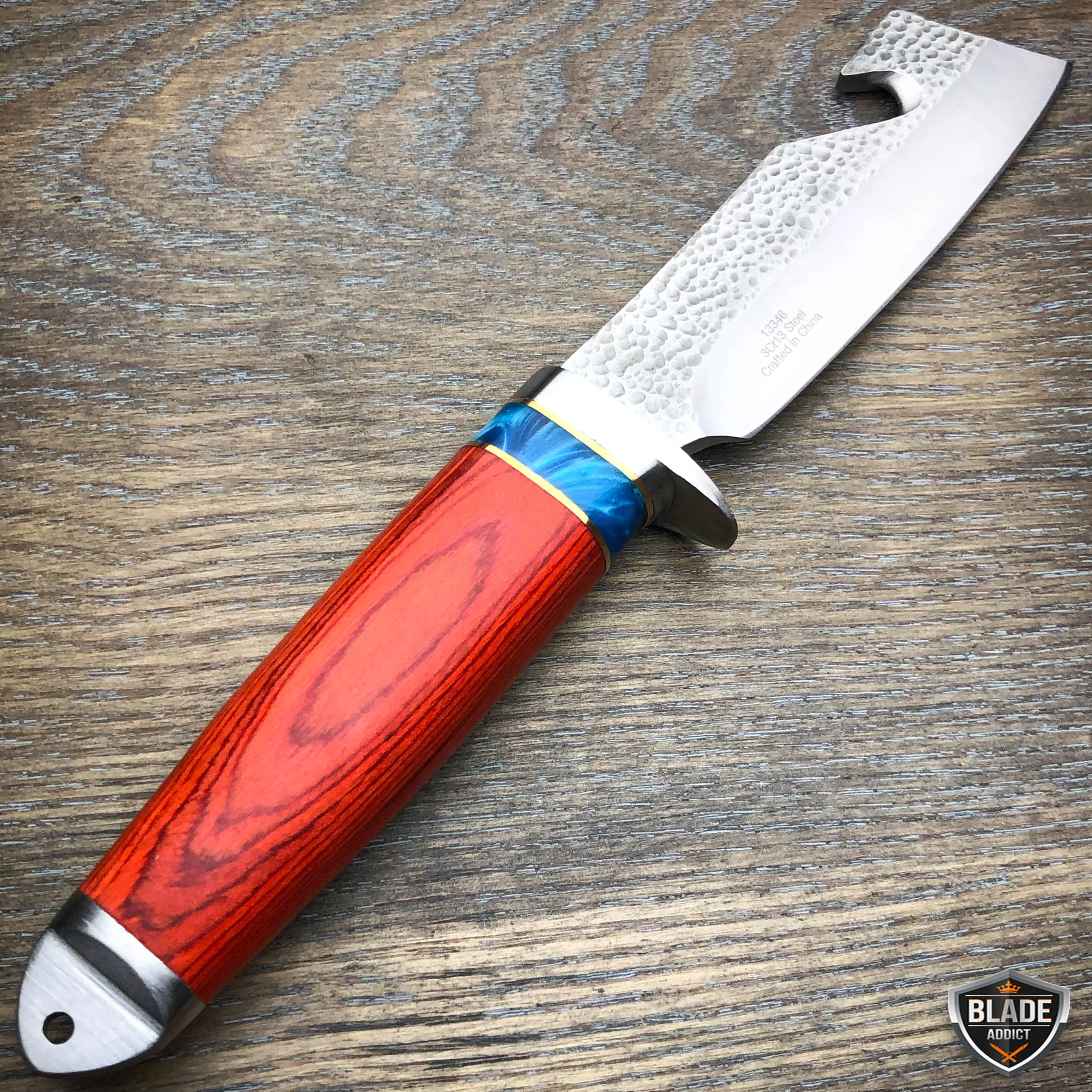 9.5" FIXED BLADE Tactical Hunting Survival Gut Hook Camping Knife w/ Sheath NEW
