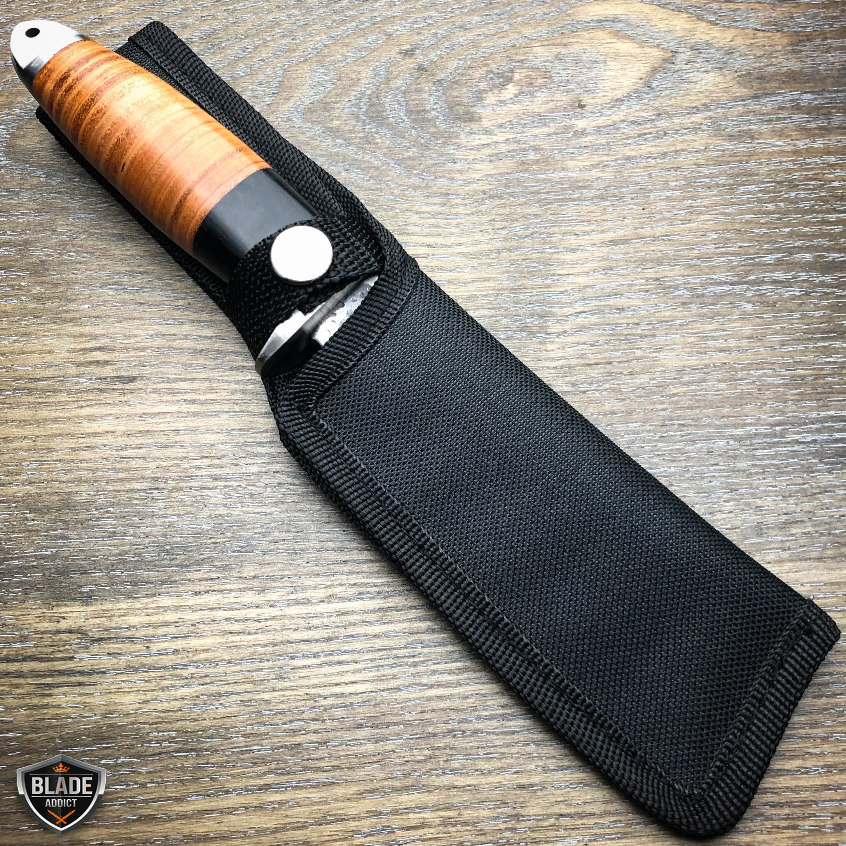 9.5" FIXED BLADE Tactical Hunting Survival Gut Hook Camping Knife w/ Sheath NEW