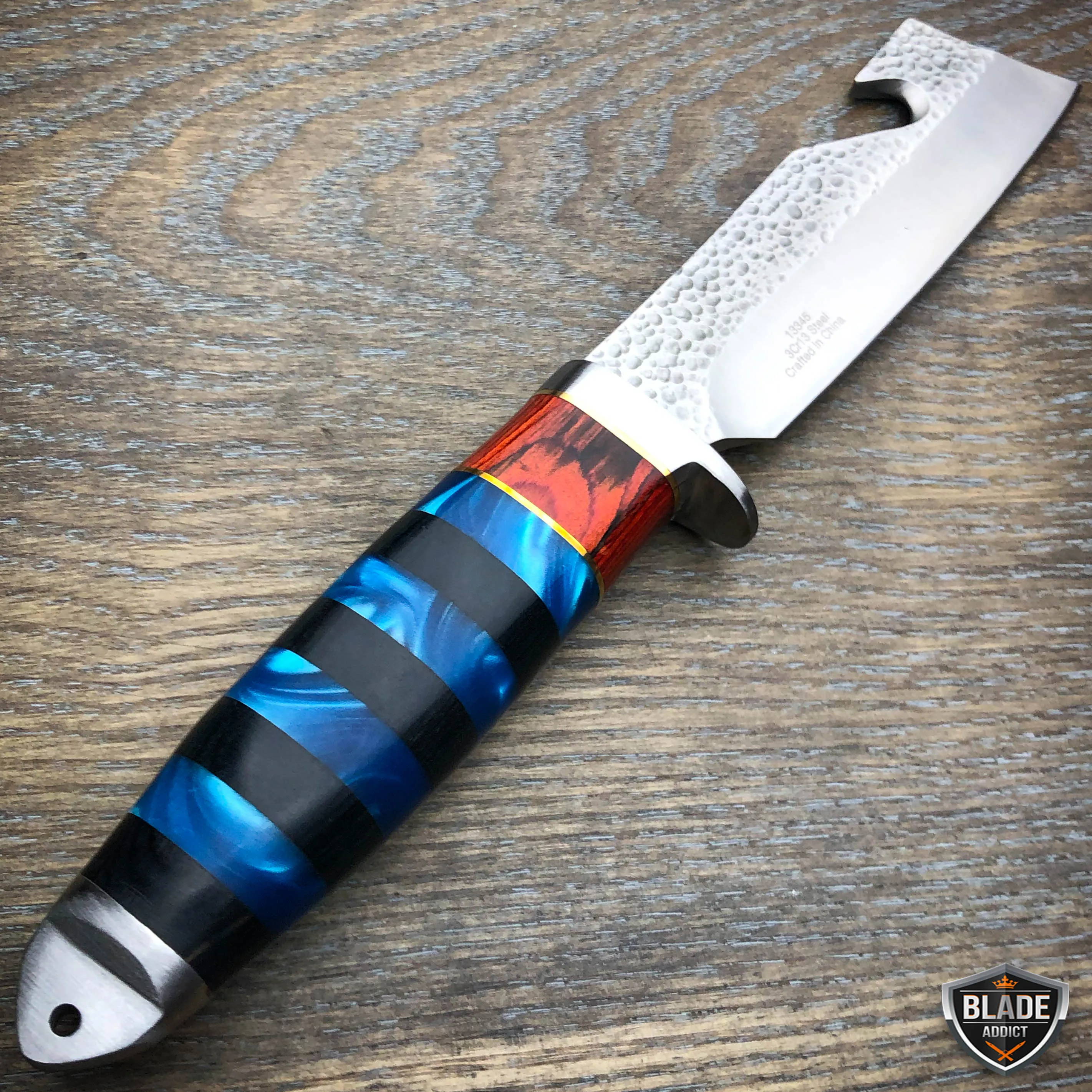 9.5" FIXED BLADE Tactical Hunting Survival Gut Hook Camping Knife w/ Sheath NEW