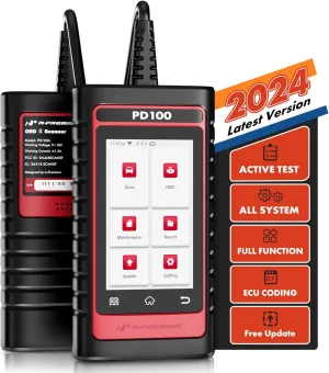 A-Premium 2024 PD100A For VW Audi Skoda Seat Full System OBD2 Scanner Diagnostic Tool, Bi-Directional Code Read Scan Tool, Full Reset (Engine/ABS/OIL/EPB/...), Battery Register, Live Data, AutoVIN