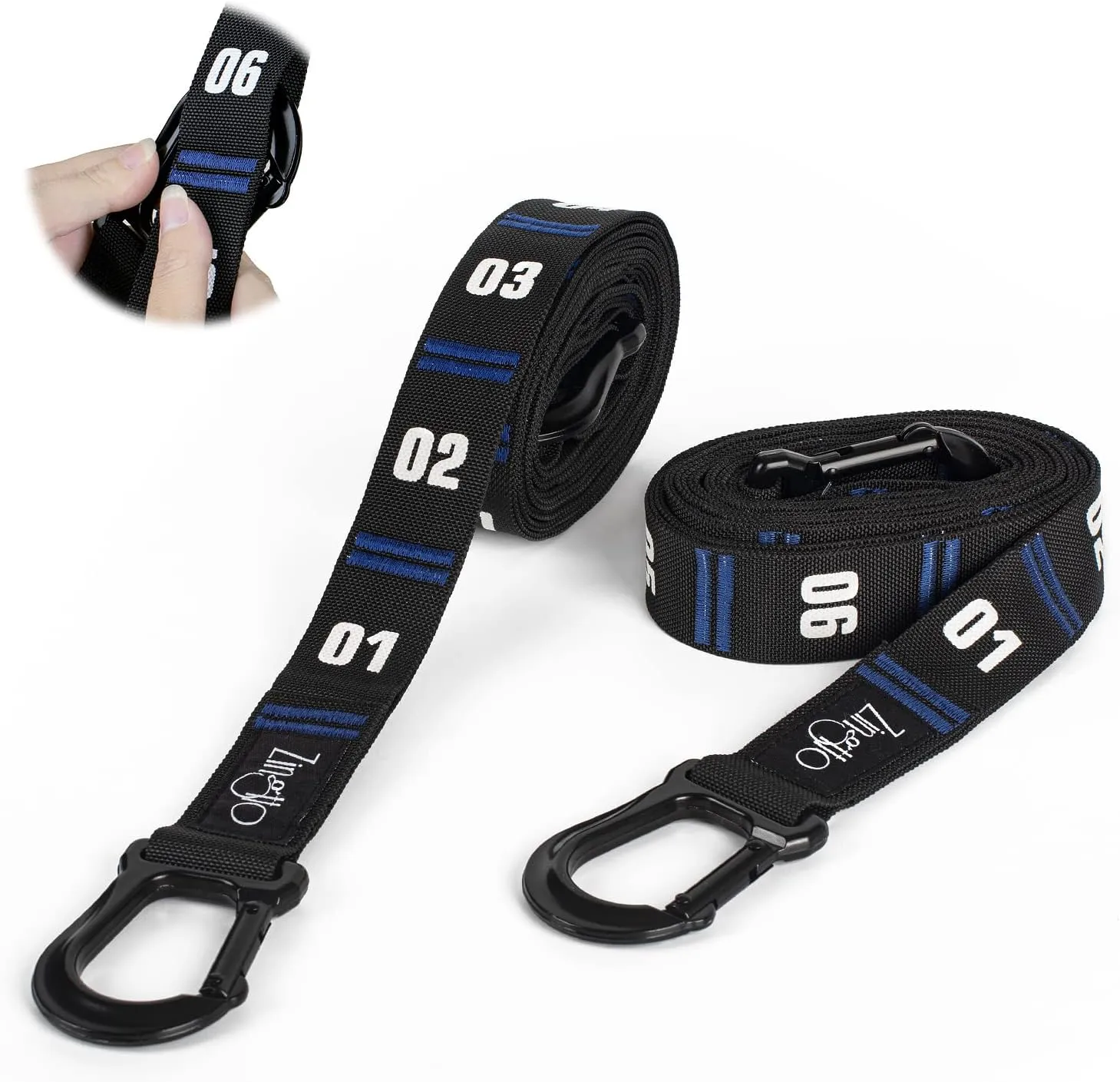 Adjustable Numbered Straps for Gymnastic Rings Steel Carabiners Quick Hook System Easy to Set Up One Pair Strap Only