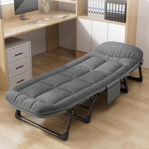 Adult Camping Bed,6-Speed Adjustable Portable Sleeping Bed with Headrest Free Installation,Suitable for Outdoor Camping and Indoor Lunch Breaks (75x26in)