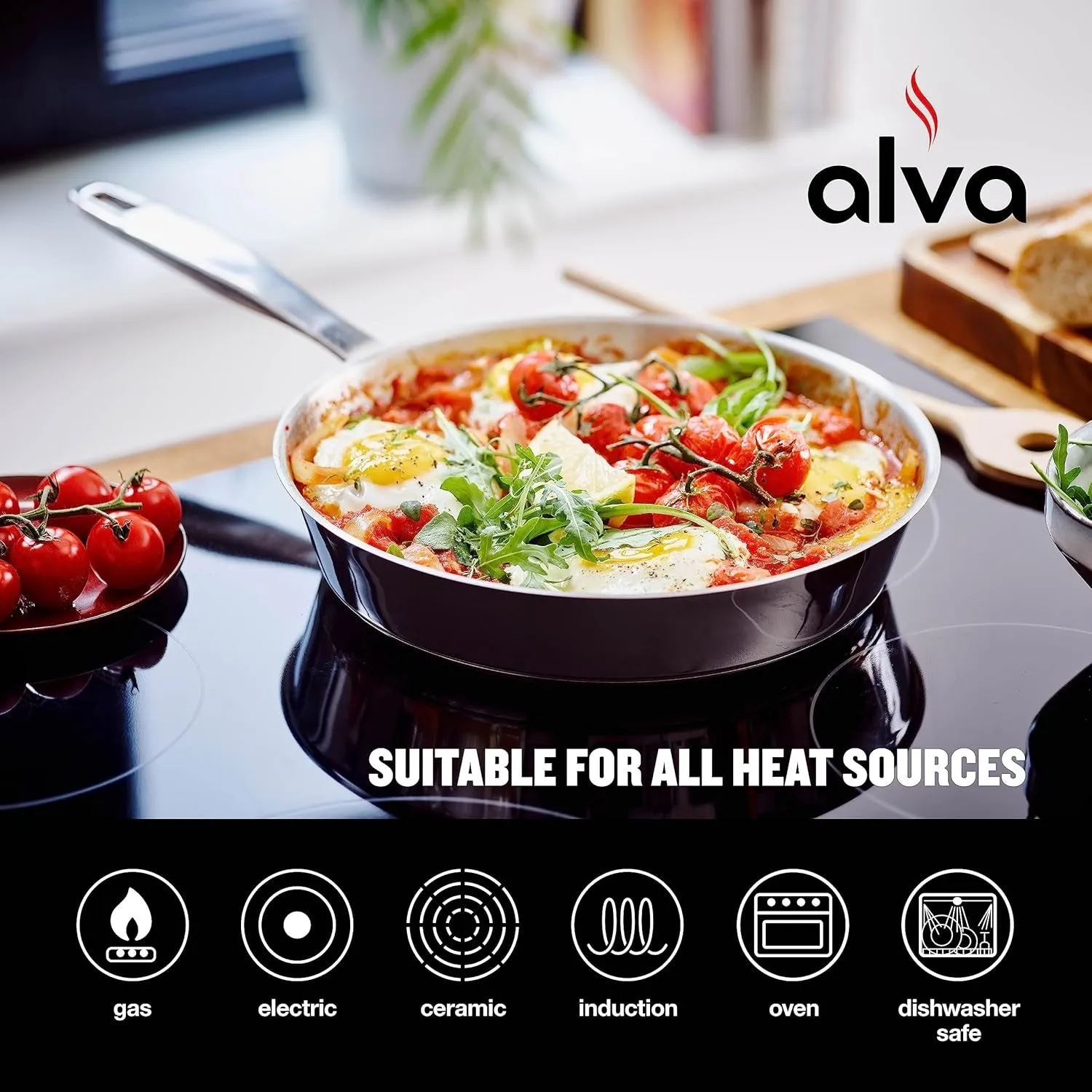 Alva Maestro Stainless Steel Nonstick Frying Pan Skillet 8 inch