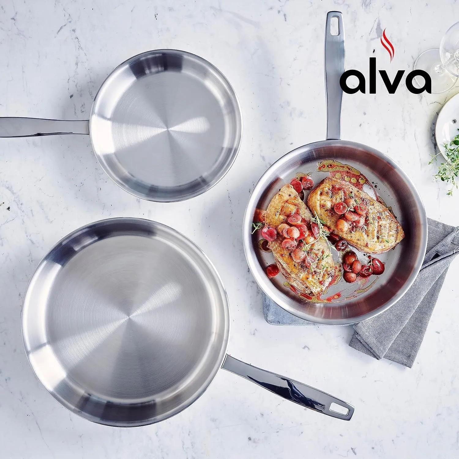 Alva Maestro Stainless Steel Nonstick Frying Pan Skillet 8 inch