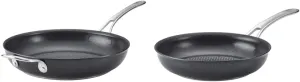 Anolon X Hybrid Nonstick Skillet Set, 12 Inch & 8.25 Inch, Dark Gray